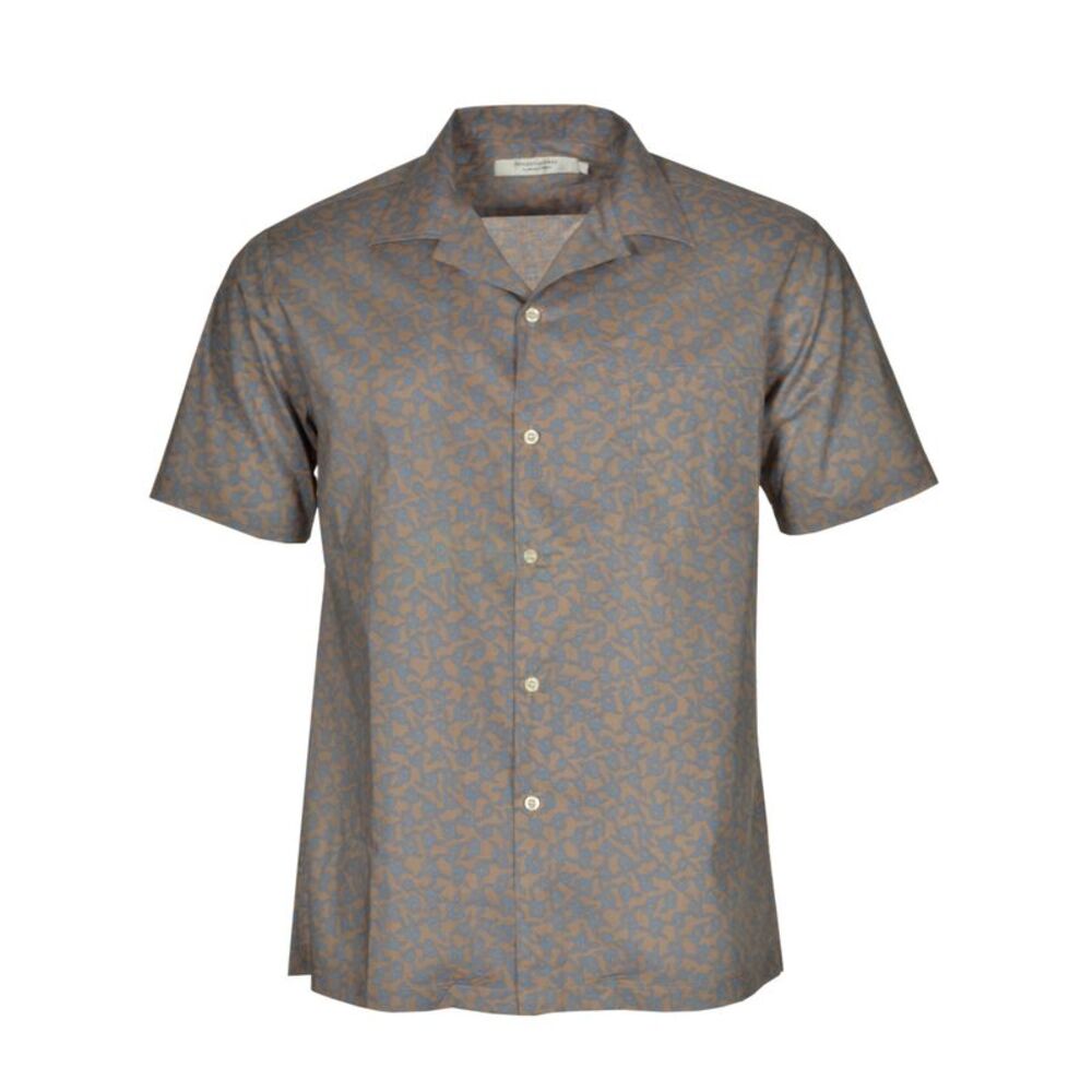 SHADES OF GREY By Micah Cohen Bora Shirt Medium M Grey & Blue Short Sleeve $92